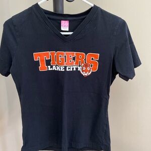 Gildan Black Tigers Lake City V-Neck Tee